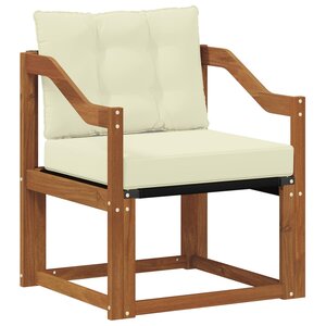 vidaXL Canapé d’extérieur Bois d'Acacia Massif Naturel et Crème