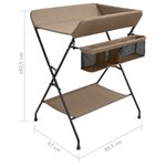 vidaXL Table à langer Taupe Fer