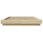 vidaXL Cadre de lit avec lumières LED chêne sonoma 140x190 cm