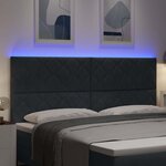 vidaXL Tête de Lit LED Géométrique Gris foncé 200 cm Velours