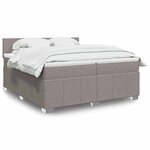 vidaXL Sommier à lattes de lit avec matelas Taupe 200x200 cm Tissu