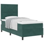 vidaXL Lit à sommier box avec matelas vert foncé 90x200 cm en velours