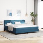 Lit Box Spring vidaXL avec Matelas Bleu Foncé 180x200 cm Velours