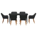 vidaXL Ensemble de salle à manger de jardin 7 pièces en poly rattan noir