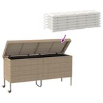 vidaXL Boîte rangement jardin roues beige 160x55x75 cm résine tressée