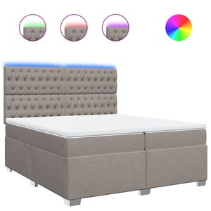 vidaXL Sommier à lattes de lit avec matelas Taupe 200x200 cm Tissu