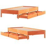 vidaXL Cadre de lit sans matelas cire marron 90x190 cm bois pin massif