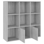 vidaXL Armoire à livres Sonoma gris 98x30x98 cm