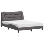 vidaXL Lit avec matelas gris 140x190 cm similicuir