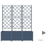 vidaXL Pots de jardin Gris 120 x 40 x 142 cm Acier