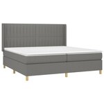 vidaXL Sommier à lattes de lit matelas LED Gris foncé 200x200 cm Tissu