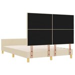 vidaXL Cadre de lit avec tête de lit Crème 160 x 200 cm tissu