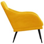 vidaXL Fauteuil Jaune 63x76x80 cm Velours