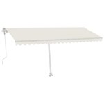 vidaXL Auvent automatique avec capteur de vent et LED 500x300 cm Crème