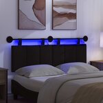 vidaXL Tête de lit suspendue Avec lumière LED Noir Tissu
