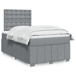 vidaXL Sommier à lattes de lit et matelas gris clair 120x190 cm tissu