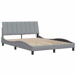 vidaXL Cadre de lit sans matelas Hanko gris clair 120x200 cm tissu