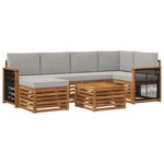 vidaXL Ensemble de canapés d'extérieur 6 pc Naturel et gris clair