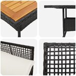 vidaXL Ensemble de Salle à Manger de Jardin 5 Pièces avec Coussins Noir Poly Rattan