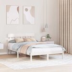 vidaXL Cadre de lit Blanc 140 x 190 cm Bois de pin massif