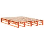 vidaXL Cadre de lit sans matelas cire marron 135x190cm bois pin massif