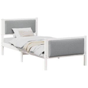 vidaXL Cadre de lit avec tête de lit Gris clair 90 x 200 cm tissu