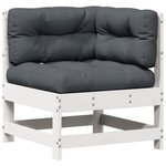 vidaXL Salon de jardin avec coussins 8 Pièces blanc bois de pin massif