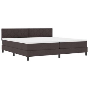 vidaXL Lit à ressorts avec matelas Marron foncé 200 x 200 cm tissu