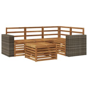 vidaXL Ensemble de canapés d'extérieur 5 pc Naturel Polyester