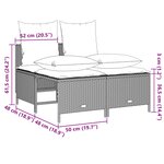 vidaXL Salon de jardin 4 Pièces avec coussins gris clair résine tressée