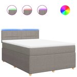 vidaXL Sommier à lattes de lit avec matelas Taupe 140x200 cm Tissu