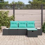 vidaXL Ensemble de Canapés avec coussin 4 Pièces polyrotin