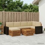 vidaXL Ensemble de canapés d'extérieur 7 pc Naturel et Beige Polyester
