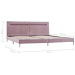 vidaXL Cadre de lit avec LED sans matelas rose tissu 180x200 cm