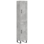 vidaXL Buffet haut Gris béton 34 5x34x180 cm Bois d'ingénierie