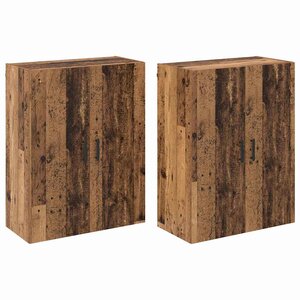 vidaXL Armoires Murailles 2 Pièces Bois ancien 69 5 x 34 x 90 cm