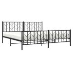 vidaXL Cadre de lit métal sans matelas avec pied de lit noir 193x203cm