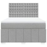 vidaXL Sommier à lattes de lit avec matelas Gris clair 160x200cm Tissu