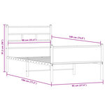vidaXL Cadre de lit sans matelas chêne fumé 90x190cm bois d'ingénierie