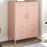vidaXL Buffet haut rose 68x39x101 5 cm acier
