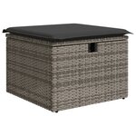 vidaXL Salon de jardin 9 Pièces avec coussins gris résine tressée