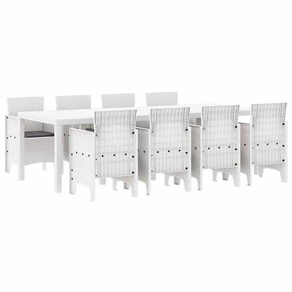 vidaXL Ensemble de salle à manger pour jardin 9 Pièces Gris clair
