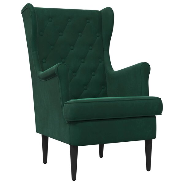 vidaXL Fauteuil Vert foncé Velours