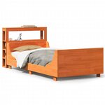 vidaXL Cadre de lit sans matelas cire marron 100x200cm bois pin massif