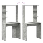 vidaXL Bureau Gris béton 78.5 x 37 x 154.5 cm Bois d'ingénierie