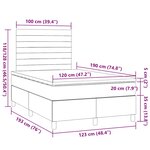 vidaXL Sommier à lattes de lit avec matelas noir 120x190 cm tissu