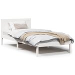 vidaXL Cadre de Lit Blanc en Pin Blanc Bois de pin massif Simple