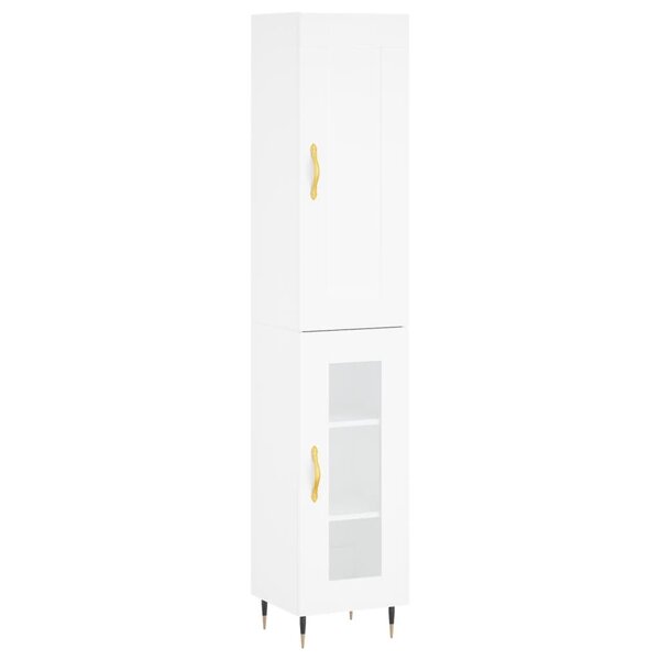 vidaXL Buffet haut Blanc 34 5x34x180 cm Bois d'ingénierie