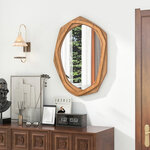 Miroir décoratif à cadre irrégulier grand miroir mural imperméable de 89 5 x 66 cm avec vis d'expansion miroir mural élégant pour salon naturel 20_0008911