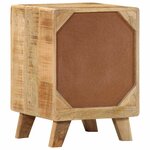 vidaXL Table de chevet 2 Pièces 37x32x50 cm bois massif de manguier brut